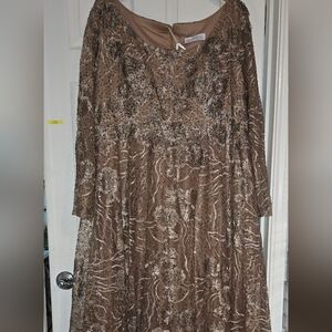 Mac Duggal 20285 Sz 20 JEWEL ENCRUSTED LONG SLEEVE SQUARE NECK GOWN Vint…